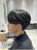 ベリーショートウルフアッシュブラックカルマパーマ《用賀》