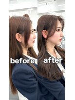 アマトウキョウ アユンチェ(AMA TOKYO×AYUNCHE) 前髪顔まわり韓国ヘアレイヤーカットサイドバンク2wayバンク韓国