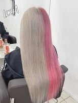 ルシア 京都四条河原町烏丸(LuciA) エクステ×ブリーチ×ツートンカラー×ピンク×ホワイトベージュ