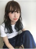 透け感バング×アクセントカラー♪