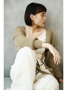 フロート 小阪店(float) 深みブラウン_毛先パーマ ことりベージュ