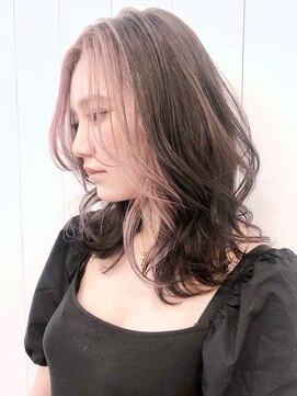 アイティー バイ アルバム 中野店(IT by ALBUM) ベビーピンクホワイトピンクデザインカラー_ba293042