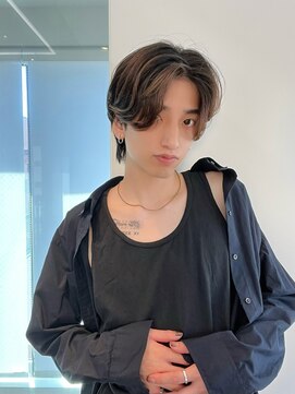 ノク(nok) 韓国メンズパーマダウンパーマセンターパート_前髪マチルダボブ