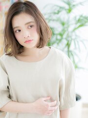 浅草/髪質改善/カーキベージュ×波巻きカールボブパーマd