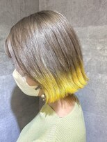 キャラ シャローネ 池袋(Chara Chalone) 黄色の裾カラー/裾ブリーチ/毛先カラー/グラデーションカラー