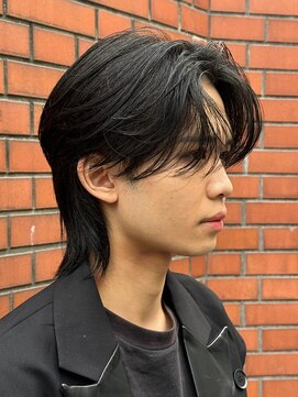 エルマーク 心斎橋(L-MARK) マッシュウルフメンズカットスセンターパートセンター分け