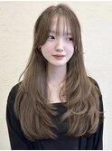 韓国風/レイヤー/小顔/前髪カット/髪質改善/グレージュ/透明感