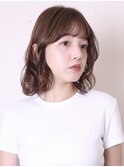 似合わせカット小顔前髪ソフトカールミディアムレイヤー1104