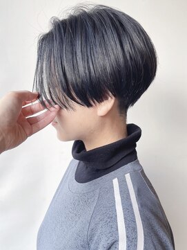 モリオフロムロンドン 原宿本店(morio from London) 【morio 原宿】ツーブロックハンサムショート ネイビーカラー