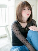 mod's姪浜/ミルクティーベージュ美髪ワンカール前下がりボブi