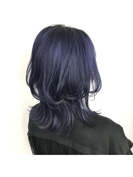 マルフェ 天王寺(marfe) ウルフレイヤーカットグレージュ透明感カラーミディアム