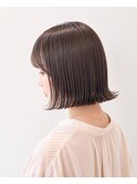 外ハネ　20.30代ボブ　縮毛矯正ボブ　ベージュカラー　大人ボブ