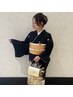 【既婚女性の第一礼装】黒留袖+着付け+無料ヘアセット+小物