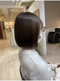 ぱっつんボブ×王道ブラウン