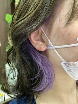 美容室 イルフェドゥ(Il fait doux) パープルイヤリングカラー