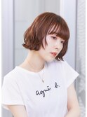 横顔美人☆ミルクティーベージュ/切りっぱなしボブ/ぶつ切りボブ