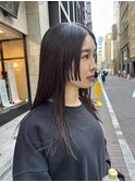 顔まわりカット 姫カット レイヤー ミディアムヘア 黒髪 銀座