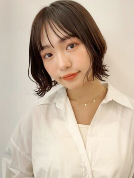 ロシェ 横浜店(loche) ウェットヘア オリーブベージュ×髪質改善前髪ボブ×横浜