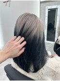 ダークアッシュ/バイカラー/ホワイトグレージュ/【小山田繭】