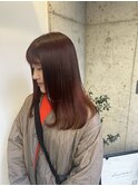 ロングヘア ブリーチなしオレンジベージュ/川崎
