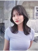 黒髪ボブルフネビージュ小顔ワンレン顔まわり韓国レイヤーカット