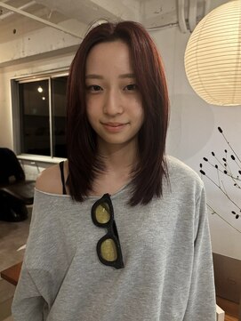 ライン(LINE) 暖色カラー/ブリーチなし/レイヤーカット/バイカルテ