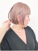【松戸 松田】大人かわいいショートボブピンクベージュ