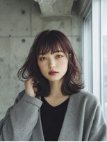 ノラ シブヤ(NORA)&nbsp;s3ハッシュカットミディアムレイヤーワインレッドボルドーカラー