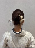 訪問着　ヘアセット　セミロング　和髪　まとめ髪　礼装　大阪　