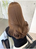 原宿ベージュカラーミディアムレイヤーミルクティーケアブリーチ