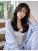 顔周りレイヤーカット_ハッシュカット調布韓国前髪カットウルフ