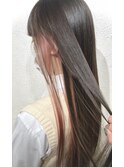 クラゲヘアーオリーブグレーココアベージュインナーブリーチ