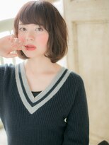 大波純一美容室パーティハン&nbsp;ツヤ髪モカブラウン立体感エアリーこなれボブb小山20代30代40代