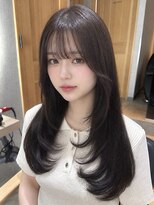 エラン トウキョウ 学芸大学店(elan tokyo)&nbsp;透明感ラテブラウン/ロングレイヤーカット/ハッシュカット