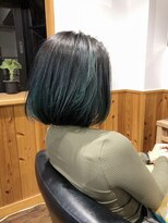 ヘアメイクエイト 丸山店(hair make No.8)&nbsp;【担当＊岩切祐樹】ボブ×ターコイズカラー