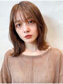 【GARDEN荒井夏海】大人可愛い外ハネミディアム×ココアベージュ