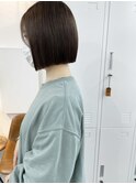 チョコレートブラウン 切りっぱなしボブ ケラチントリートメント
