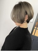 前下がりひし形小顔ボブ丸みショート/ミルクティーブラウン