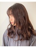 弾力ウェーブ×深みアッシュ