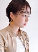 say.黒髪ボブルフネビージュ小顔ワンレンぱっつん前髪ラベンダー