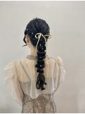 編みおろしヘア