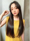 【CANVAS】髪質改善_縮毛矯正_暗髪_黒髪ロング_センターパート