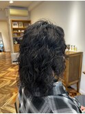 メンズ ロング ウルフ パーマ