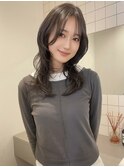 透明感オリーブカラー+ハッシュレイヤーカット