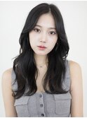 韓国レイヤー.くびれヘア.髪質改善.ブルーブラック