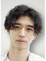 ゼンコー アオヤマ(ZENKO Aoyama) 黒髪×センターパート×ウェーブ【表参道/青山/メンズ/パーマ】