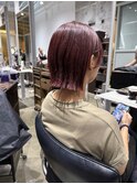 那覇美容室/おもろまち美容室/ピンク/ヘイリーボブ/ぱつっとボブ