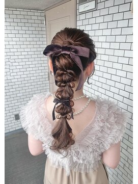 ソノ(sono) 編みおろし 編みポニー ポニーテール お呼ばれヘア