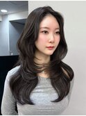韓国風レイヤーカット顔まわりくびれオルチャン 心斎橋