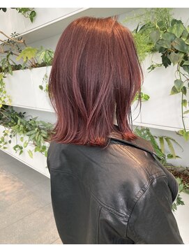 オーセンヘア(AUTHEN.HAIR) (mutsumi.)カシスピンク外ハネボブ【仙台美容室】